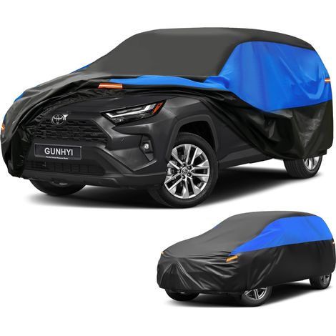 Housse de Voiture Imperméable et Respirante, Bâche pour Toyota RAV4, Housse de Voiture Noire et Bleue, Bâche de Garage Complète pour Protéger de la Pluie, du Soleil et de la Poussière.,Convient pour T (1/5)