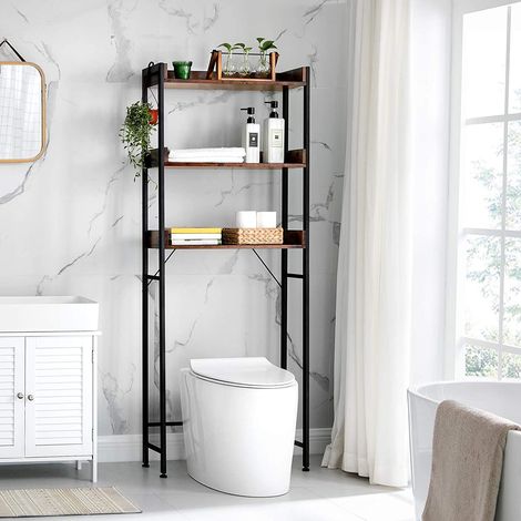 Armoire de toilette Atlanta  63 x 25 x 165 cm  Brun-noir