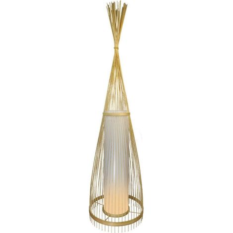 Lámpara de pie LED de madera V-TAC con portalámparas E27 (máx. 60 W), altura: 94 cm, cable de 1,8 m.