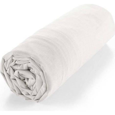 Drap Housse - Coton Bio - 140x190 cm - Bonnet 30 cm - Blanc - 1 Pièce (1/5)