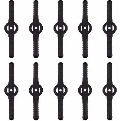 Plastic Grass Trimmer Blade, 10pcs Plastic Cutter Blades Replace for Cordless Grass Trimmer Tool Set, Plastic Lawn Mower Cutting Blades Replacement(Black) (1/5)