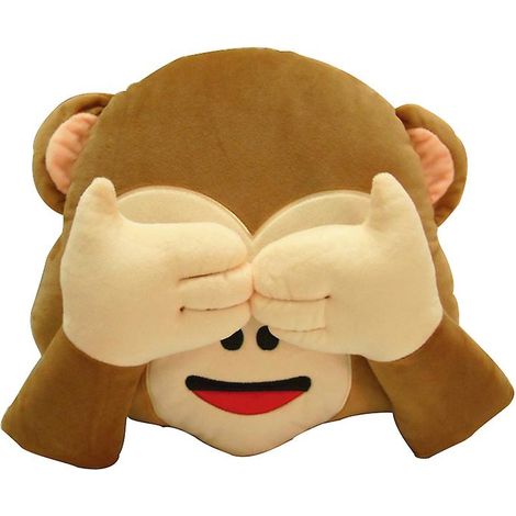 Icône émotionnelle Monkey Face Pillow Throw Cushion 32x32cm Pas d’écoute / pas de regard / pas de parole