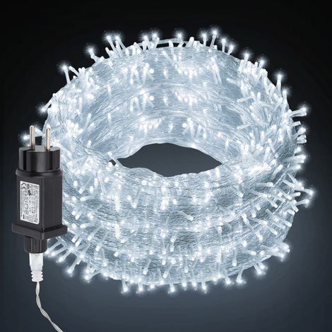 Randaco 30M 300LED IP44 8-modo de luz de Navidad festón al aire libre jardín interior decoración para Navidad cumpleaños boda sala de estar blanco frío