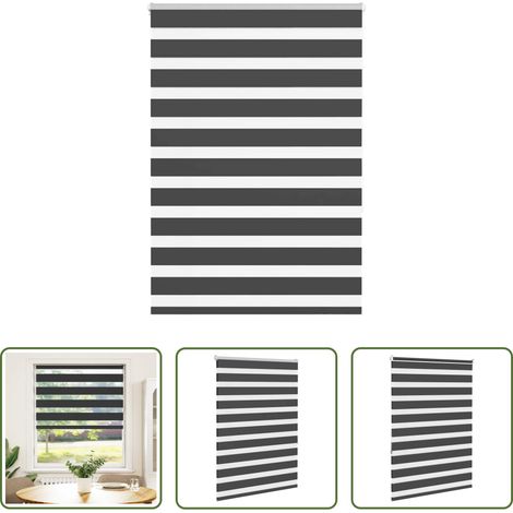 vidaXL Sonnenschutz - Doppelrollo Schwarz 95x150 cm Stoffbreite 90,9 cm Polyester (1/5)