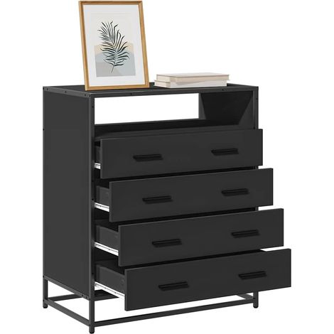 Schubladenschrank Schwarz 70x41x83,5 cm Holzwerkstoff