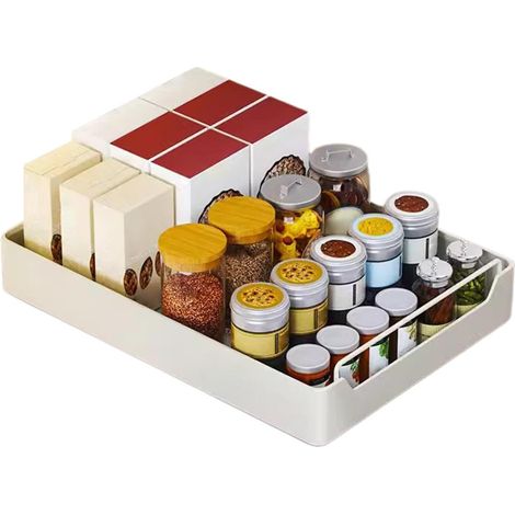 Organiseur d'ustensiles de cuisine – Séparateurs tiroir télescopiques Plateau rangement cuisine, porte-ustensiles coulissant, organisateur d'argenterie 30 Cm. - (1/5)
