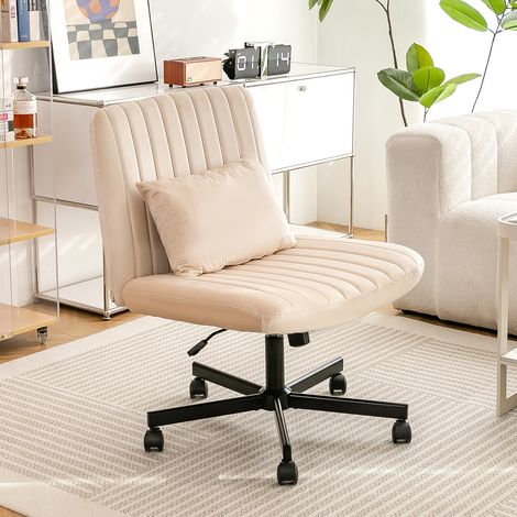 MEUBLIV Silla de oficina 65x54,6x93 cm beige – regulable, sin reposabrazos (1/5)