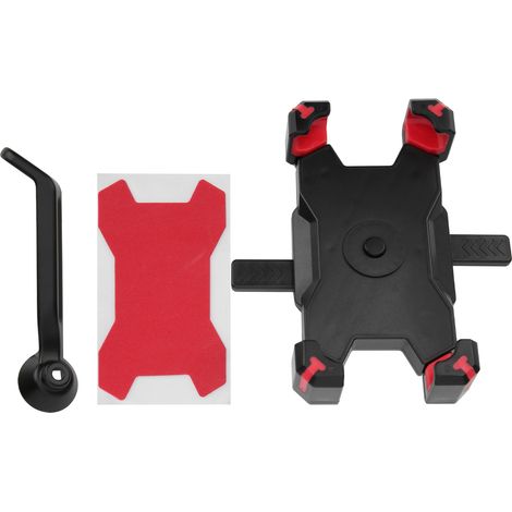 Support de téléphone vélo rotatif avec fixation pour navigation et rétroviseur antivol - Rouge (1/5)