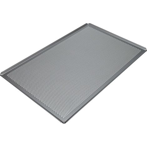 vhbw Backblech für Backofen - 60 x 40 x 1 cm Silber, Perforiert (1/4)