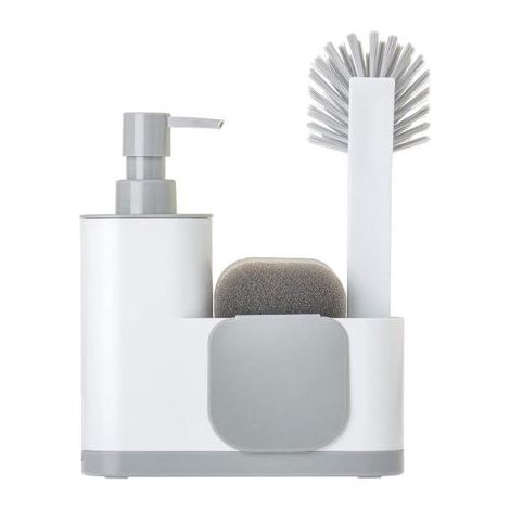 DISPENSADOR JABON+ESTROPAJERO BLANCO
