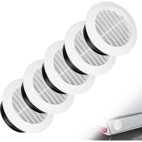 Lot de 5 grilles de ventilation rondes, 75 mm ABS, protection insectes, entrée/sortie d'air, bouches blanches, grille extérieure.