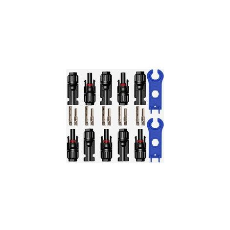 Wasserdichter Stecker für Solarkabel, Stecker für Solarmodulkabel, Stecker/Buchse für Photovoltaik-Selbstbaukabel, schwarz - Crezuo