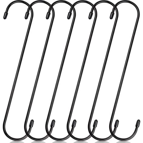 6 - Crochet S - Accessoire de suspension - Résistant à la rouille - Pour intérieur et extérieur - Noir - 25x4,1cm (1/5)