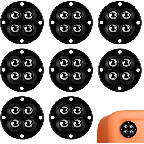 8 Stück Mini-Rollen, 360° drehbar, Möbelrollen mit 4 Stahlkugeln, Möbelrollen, selbstklebendes Design, gilt für kleine Möbel, Küchenutensilien, Regale (weiß)