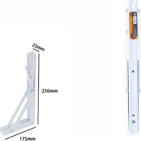 Trade Shop - Reggimensola Supporto Staffa Metallo Pieghevole Regolabile 25x17.5x2.5 Cm 07918 -