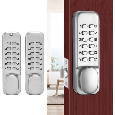 Serrure De Porte à Combinaison Serrure à Mot De Passe Serrure De Porte à Code en Alliage De Zinc Structure Mécanique Serrure Durable Etanche Argent pour la Maison Et Le Magasin (1/5)