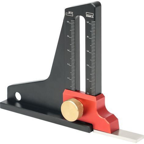 Jauge de profondeur de scie de table, jauge de profondeur et de hauteur, jauge de hauteur en alliage d'aluminium pour menuisier mesure du bois (1 pièce) (1/5)
