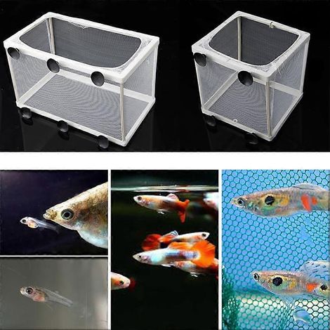 Filet d'incubation pour aquarium, boîte d'isolement pour la reproduction des poissons, boîtes en filet pour l'éclosion des alevins - S- (1/4)