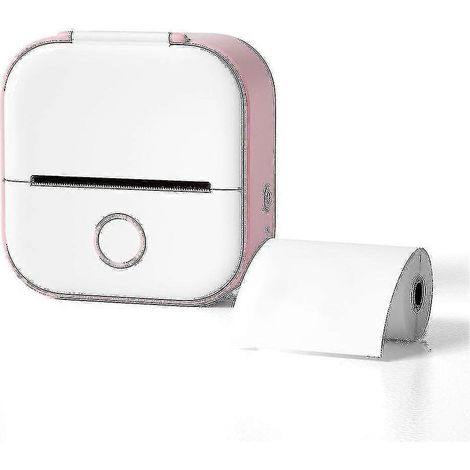 Mini imprimante de poche portable, compatible Bluetooth, thermique, sans encre, pour autocollants (rose)