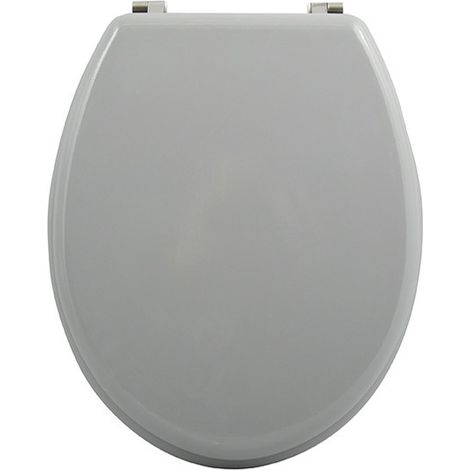 MSV – Abattant WC MDF gris – Charnières inox – Surface hygiénique facile à nettoyer – Dimensions 43/45x37x5,6cm