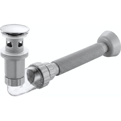 UNIVERSAL CLICK-CLACK WASHBASIN SIPHON REA FLOW CHROME KLIK-KLAK