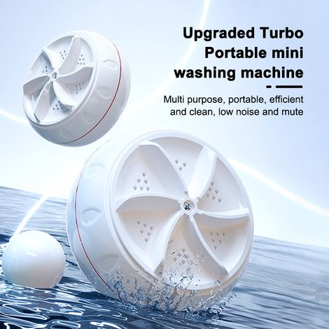 Mini machine à laver à ultrasons automatique turbo portable pour dortoir, petit seau, sous-vêtements et chaussettes (1/5)