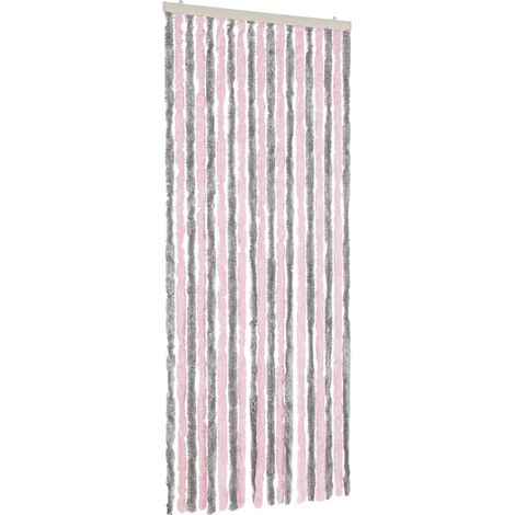 Tenda Antimosche Grigio Argento e Rosa 56x185 cm in Ciniglia vidaXL (1/5)