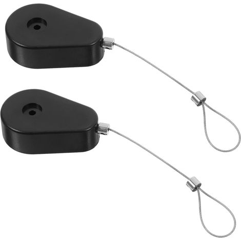 Set mit 2 einziehbaren Diebstahlsicherungen – Robuster Stahl – Verstellbares Kabel für Elektronikgeräte – Warensicherung im Geschäft (1/5)