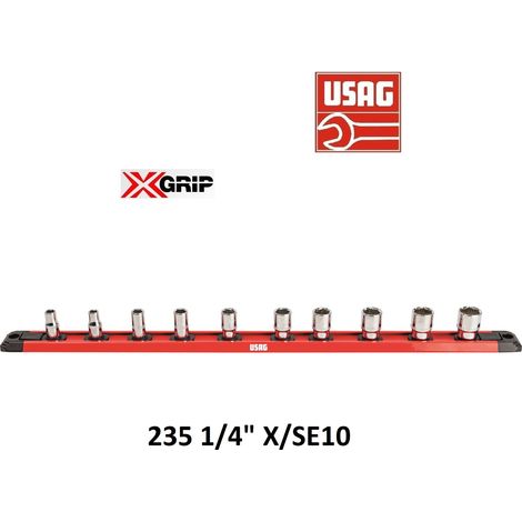USAG 235 1/4 X/SE10 SERIE 10 CHIAVI A BUSSOLA BOCCA ESAGONALE SPECIALE X-GRIP (1/4)