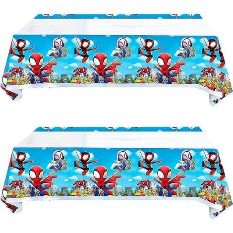 Lot de 2 nappes pour fête Spidey et ses meilleurs amis, articles de fête sur le thème Spidey et ses meilleurs amis