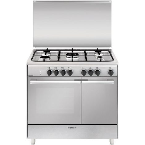 Sconosciuta Cucina Elettrica UR965MI 4 Fuochi Gas Forno Elettrico Classe A Dimensioni 90x60 Colore Inox Serie Unica (1/2)
