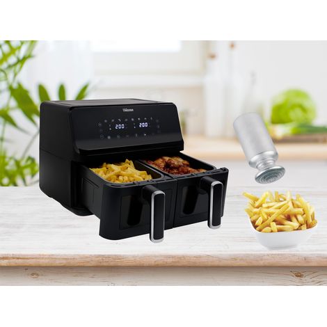 Digitale Heißluftfritteuse 8Ltr. Doppelkorb mit Sichtfenster, Timer, 2700 Watt (1/5)