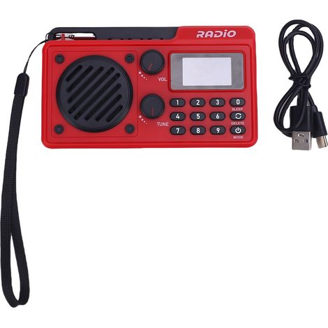 Radio AM FM SW sangle suspension Bluetooth 5.4 rechargeable – Enceinte 5W écran numérique minuterie arrêt, audio (1/5)