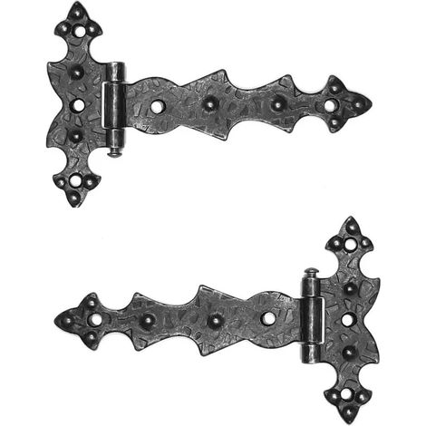 2x charnière plate meuble ancien vintage 11.36.9cm retro fer forgé noir rustique armoire porte placard