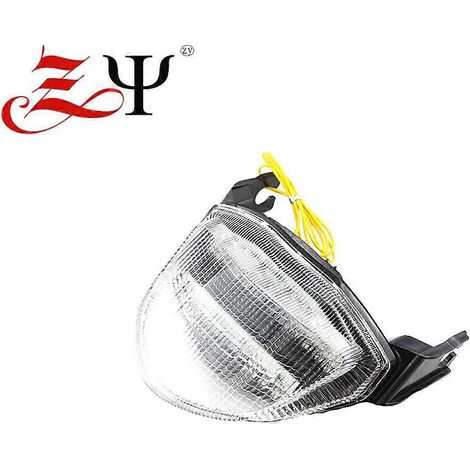 Applicable aux GSX-R1000 K5 05-06 : feu arrière à LED modifié avec fonction clignotante et bande de freinage – transparent (1/4)