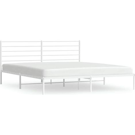 Maison Exclusive - Giroletto con Testiera Metallo Bianco 200x200 cm