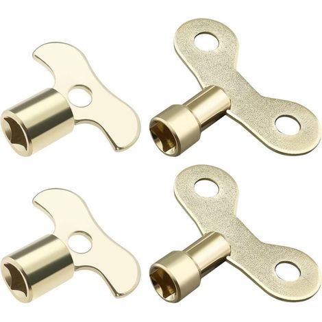 4-teiliges Set: Wasserhahnschlüssel, Heizkörperventilschlüssel (6 mm, 7 mm Vierkantöffnung), Wasserhahn- und Schalterschlüssel, multifunktionales Klempnerwerkzeug für Fabrik, Garten, öffentliche Einri (1/4)