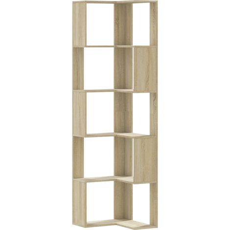 Maison Exclusive - Eck-Bücherregal 5 Böden Sonoma-Eiche 50x50x179
