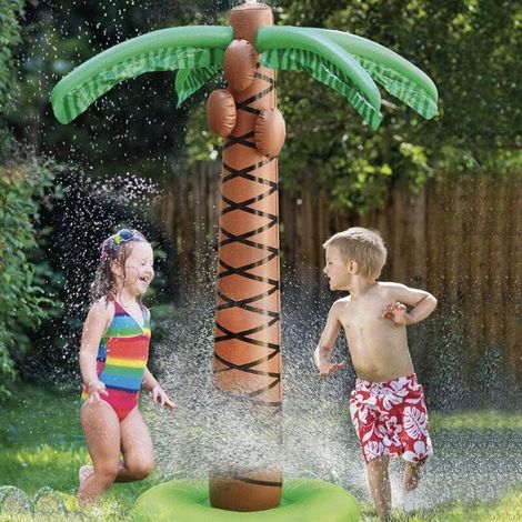 Aufblasbares Palmen-Sprinklerspielzeug (155 cm) – Wassersprüher für Kinder – Strand- und Gartenaktivitäten – Einfach im Sommer zu verwenden – Crezuo