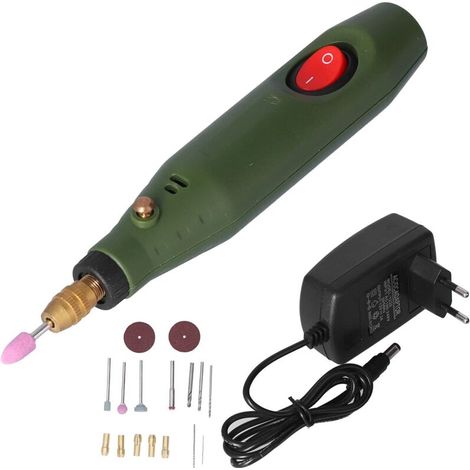 Mini kit trapano elettrico, kit penna per incisione da 18 pezzi P-500-8 12W 14000RPM Utensile rotante in plastica fai da te per levigatura e lucidatura AC100-240V (2)