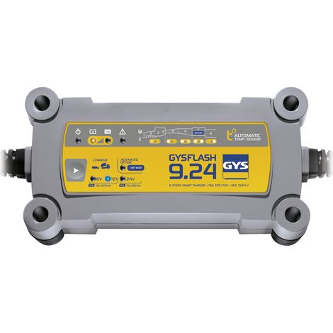 GYS – Chargeur pour électroportatif 29477 – 6/12/24V – Courant de charge 9A – Protection IP65 – Compatible batteries plomb-acide - 029477GYS
