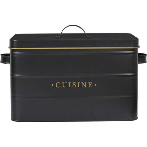 Boîte de rangement en métal noir et doré pour cuisine - LUXOR