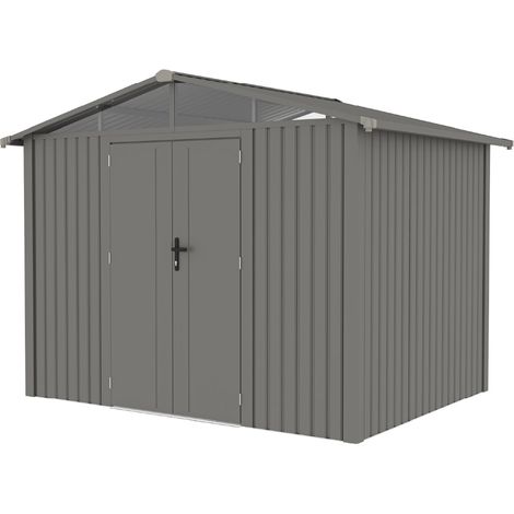 Gardiun Grunewald Metallgartenhaus 7 m2 Outdoor 240x168x220 cm Stahl mit Seitenfenster und Doppeltür 106x178 cm