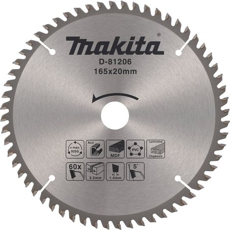 MAKITA D-81206 Multi-purpose TCT 165mm x 20mm x 60T