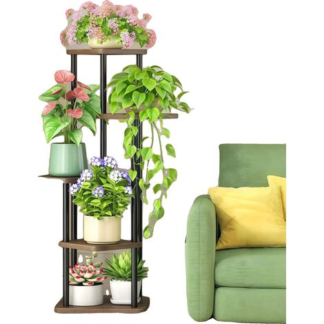 Soporte para plantas de 5 niveles, diseño que ahorra espacio, B-5-layers-Black (1/2)