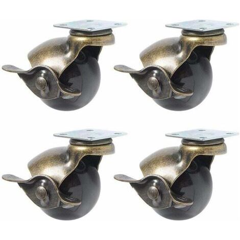4Pcs roulette à roulettes pour pieds de meuble (1.5inch (40mm) - avec frein)