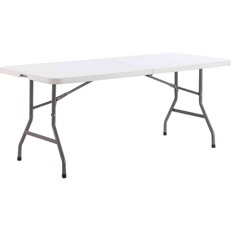 Table à manger pliante extérieure Villars Blanc 180x70x74 cm