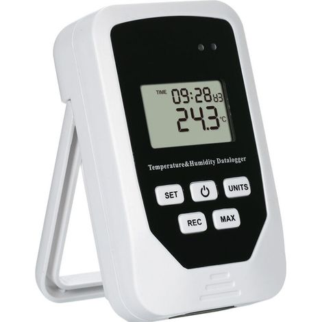Registratore di temperatura e umidità Termometro e igrometro elettronico Libro blu senza batteria (bianco)