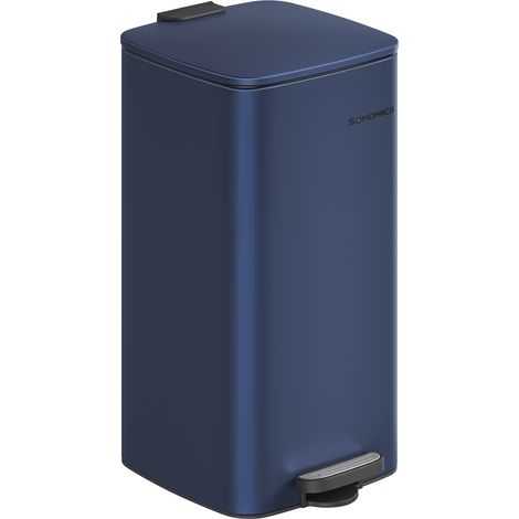 Songmics – Poubelle à pédale 30 L en acier – Seau intérieur avec poignées – Fermeture douce et maintien ouvert – Bleu minuit – Dimensions 34x28,5x54,4 cm (1/5)