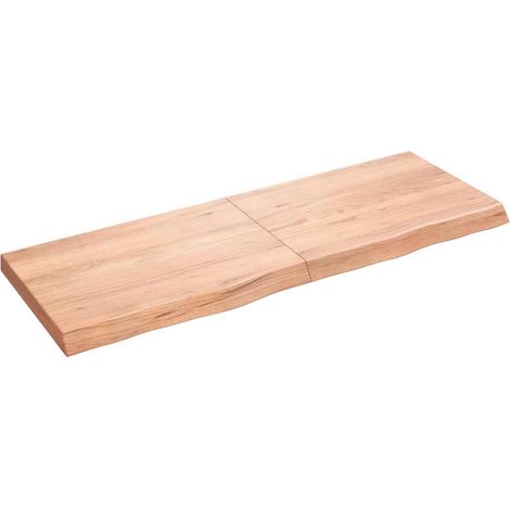 Tischplatte Hellbraun 140x50x(2-6)cm Massivholz Eiche Behandelt